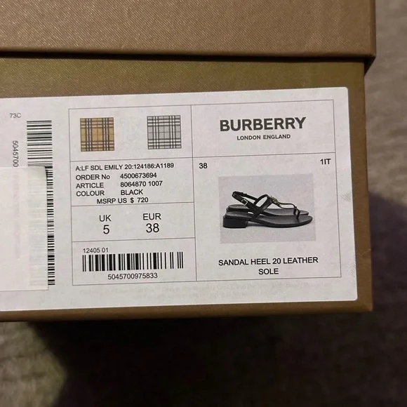 Burberry Emily T Thong sandal Black - Picture 7 of 9